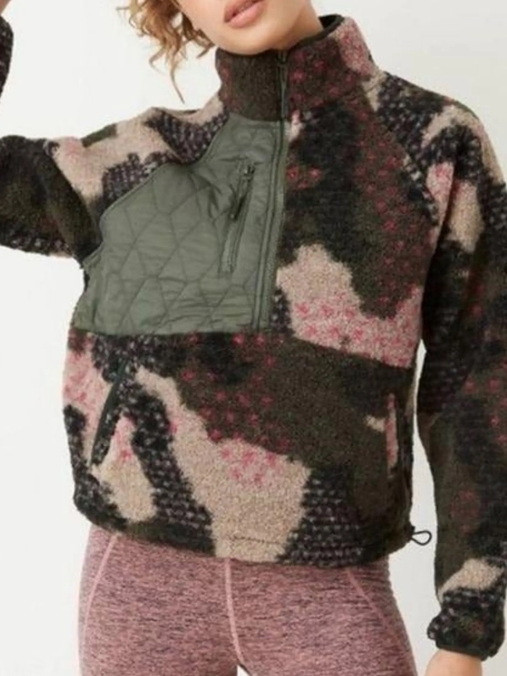 Joy Lab Sherpa quarter zip pullover jacket  sweatshirt size XS